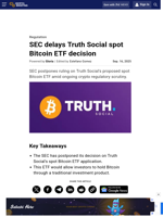SEC delays Truth Social spot Bitcoin ETF decision