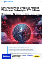 Ethereum Price Under Pressure Despite Strong ETF Demand