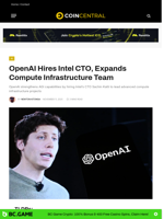 OpenAI Hires Intel CTO, Expands Compute Infrastructure Team - CoinCentral