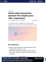 Solana daily transactions plummet 50% despite price rally: CryptoQuant