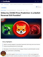Shiba Inu (SHIB) Price Prediction: Is a Bullish Reversal Still Possible?