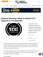 Edward Gaming rallies to defeat FUT Esports 2-1 in playoffs