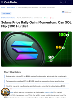Solana Price Rally Gains Momentum: Can SOL Flip $100 Hurdle?
