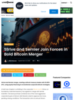 Strive and Semler Join Forces in Bold Bitcoin Merger | Live Bitcoin News