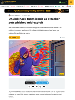 UXLINK Token Crashes 90% After Hacker Mints Billions of Tokens