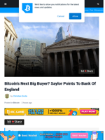 Bitcoin’s Next Big Buyer? Saylor Points To Bank Of England