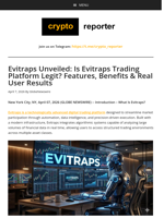 Evitraps Unveiled: Is Evitraps Trading Platform Legit? Features, Benefits & Real User Results
