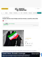 Kuwait, Bahrain close bridges amid Iran threats, ceasefire odds climb