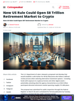 New US Rule Could Open $8 Trillion Retirement Market to Crypto - Coinspeaker