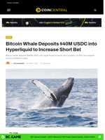 Bitcoin Whale Deposits $40M USDC into Hyperliquid to Increase