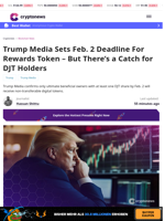 Trump Media Sets Feb. 2 Record Date for Rewards Token | DJT