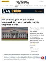 Iran and US agree on peace deal framework as crypto markets react to geopolitical shift