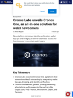 Cronos Labs unveils Cronos One, an all-in-one solution for web3 newcomers