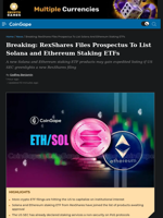 Solana and Ethereum Staking ETF Filing lodged by RexShares