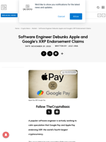 Software Engineer Debunks Apple and Google’s XRP Endorsement Claims