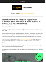 Nexchain Builds Presale Hype With Airdrop, $5M Rewards & 50% Bonus as BlockDAG Hits Milestone