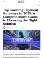 Top iGaming Payment Gateways in 2025: A Comprehensive Guide to Choosing the Right Solution