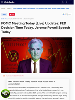 FOMC Meeting Today : Live Updates