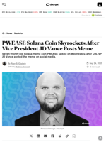 PWEASE Solana Coin Skyrockets After Vice President JD Vance Posts Meme - Decrypt
