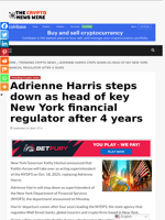Adrienne Harris steps down as head of key New York financial regulator after 4 years - The Crypto News Wire