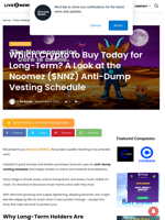 Which Crypto to Buy Today for Long-Term? A Look at the Noomez ($NNZ) Anti-Dump Vesting Schedule | Live Bitcoin News