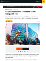 Grayscale Submits Confidential IPO Filing with US SEC