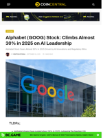Alphabet (GOOG) Stock: Climbs Almost 30% in 2025 on AI Leadership - CoinCentral