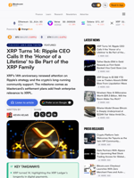 XRP Turns 14: Ripple CEO Calls It the 'Honor of a Lifetime' to Be Part of the XRP Family