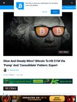Slow And Steady Wins? Bitcoin To Hit $1M Via 'Pump' And 'Consolidate' Pattern: Expert | Bitcoinist.com