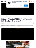 Bitcoin Price to $170,000? Is Potential RSI Roadblock in View? - U.Today