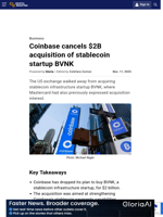 Coinbase cancels $2B acquisition of stablecoin startup BVNK