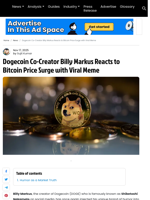 Dogecoin Co-Creator Billy Markus Reacts to Bitcoin Price Surge with Viral Meme