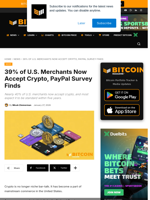 39% Of U.S. Merchants Now Accept Crypto, Survey Finds