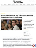 Meta plans to hire top Amazon executive as cloud ambitions heat up