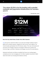 Tria raises $12M to be the leading self-custodial neobank and payments infrastructure for humans and AI - Visionary Financial