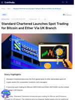 Standard Chartered Launches Spot Trading for Bitcoin and Ether Via UK Branch