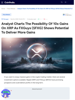 Analyst Charts The Possibility Of 10x Gains On XRP As FXGuys ($FXG) Shows Potential To Deliver More Gains