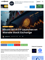 Bitcoin BETA ETF Launches on Warsaw Stock Exchange | Live Bitcoin News