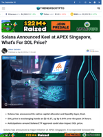 Solana Announced Keel at APEX Singapore, What’s For SOL Price? - TheNewsCrypto