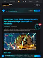 AAVE Price Tests $285 Support Despite 95% Monthly Surge and $50B TVL Milestone - Blockchain.News