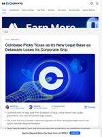 Coinbase Is Leaving Delaware After Tesla and A16z, But Why?