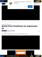 DOGE Price Prediction for September 25 - U.Today