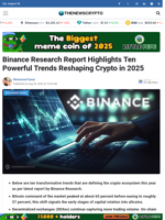Binance Research Report Highlights Ten Powerful Trends Reshaping Crypto in 2025 - TheNewsCrypto