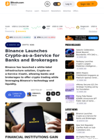 Binance Launches Crypto-as-a-Service for Banks and Brokerages – Crypto News Bitcoin News