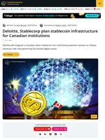 Deloitte Taps QCAD Stablecoin As Canada Advances New Crypto Rules