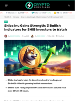 Shiba Inu Gains Strength: 3 Bullish Indicators for SHIB Investors to Watch - Crypto News Flash