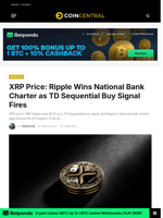 XRP Price: Ripple Wins National Bank Charter as TD Sequential Buy Signal Fires - CoinCentral