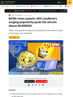LetsBonk’s Soaring Userbase Could Start A Rally In Bonk