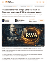 Franklin Templeton brings ETFs on-chain as Ethereum hosts over $13B in tokenized assets - AMBCrypto