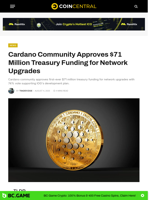 Cardano Community Approves $71 Million Treasury Funding for Network Upgrades - CoinCentral